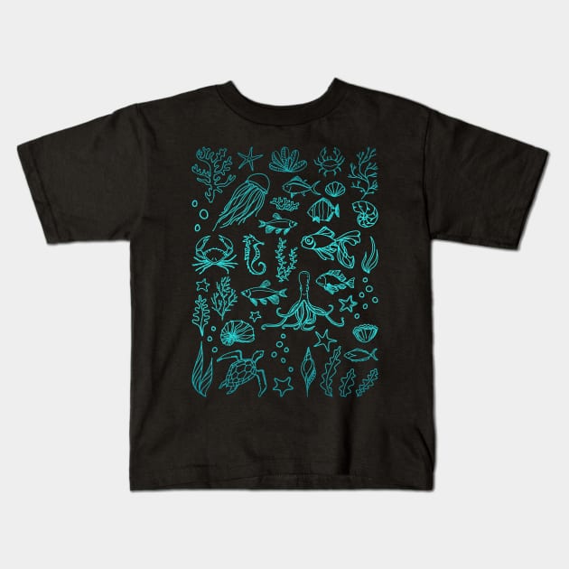 Ocean life Kids T-Shirt by PallKris